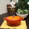 Orange Red Sunbust 7-Quart Enameled Cast Iron Dutch Oven with Lid