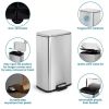 8-Gallon Stainless Steel Kitchen Trash Can with Step-on Lid
