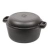 Cast Iron 5-Quart Pre-Seasoned Dutch Oven with 2-in-1 Skillet Lid 10.25-inch