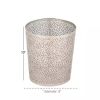 1.3 Gallon Metal Floral Pattern Trash Can Waste Basket in Silver