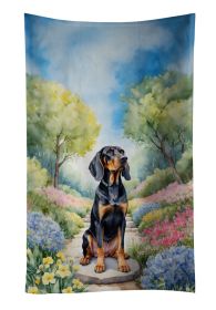 Black and Tan Coonhound Spring Path Kitchen Towel Dish Cloths Guest Hand Towel Decorative Bathroom Towel for Face,Tea, Dishcloth, Kitchen and Bat