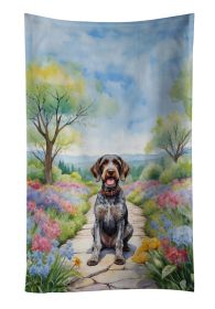 German Wirehaired Pointer Spring Path Kitchen Towel Dish Cloths Guest Hand Towel Decorative Bathroom Towel for Face,Tea, Dishcloth, Kitchen and B
