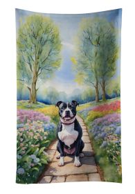 NEW Staffordshire Bull Terrier Spring Path Kitchen Towel Dish Cloths Guest Hand Towel Decorative Bathroom Towel for Face,Tea, Dishcloth
