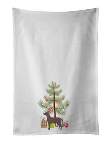 NEW Mexican Hairless Dog Xolo Christmas Tree Kitchen Towel Set of 2 White Dish Towels Decorative Bathroom Hand towel for Hand, Face, Hair, Yoga,