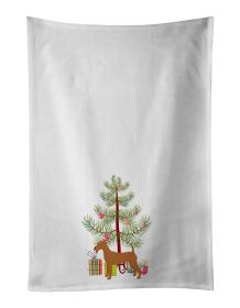 NEW Irish Terrier Christmas Tree Kitchen Towel Set of 2 White Dish Towels Decorative Bathroom Hand towel for Hand, Face, Hair, Yoga, Tea, Dishclo