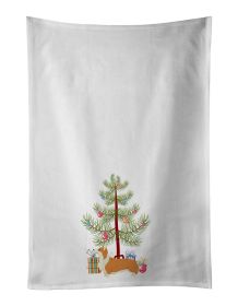 NEW Pembroke Corgi Christmas Tree Kitchen Towel Set of 2 White Dish Towels Decorative Bathroom Hand towel for Hand, Face, Hair, Yoga, Tea, Dishcl