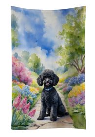 Black Poodle Spring Path Kitchen Towel Dish Cloths Guest Hand Towel Decorative Bathroom Towel for Face,Tea, Dishcloth, Kitchen and Bath (Default: Default)
