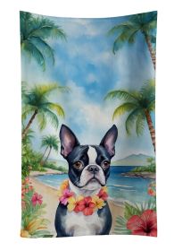 Boston Terrier Luau Kitchen Towel Dish Cloths Guest Hand Towel Decorative Bathroom Towel for Face,Tea, Dishcloth, Kitchen and Bath (Default: Default)